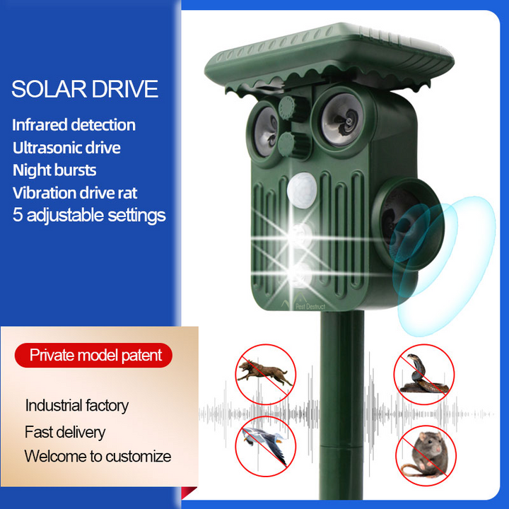 Lisslune | Ultrasonic Solar Deer Repeller | 5 Adjustable Modes. Waterproof & Eco-Friendly for Home Gardens and Yards