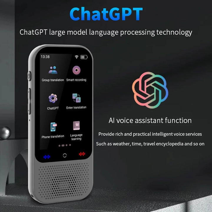 Lisslune | S80 Pro Portable Language Translator – 138 Language Voice Translation, 16 Offline Modes & ChatGPT Integration