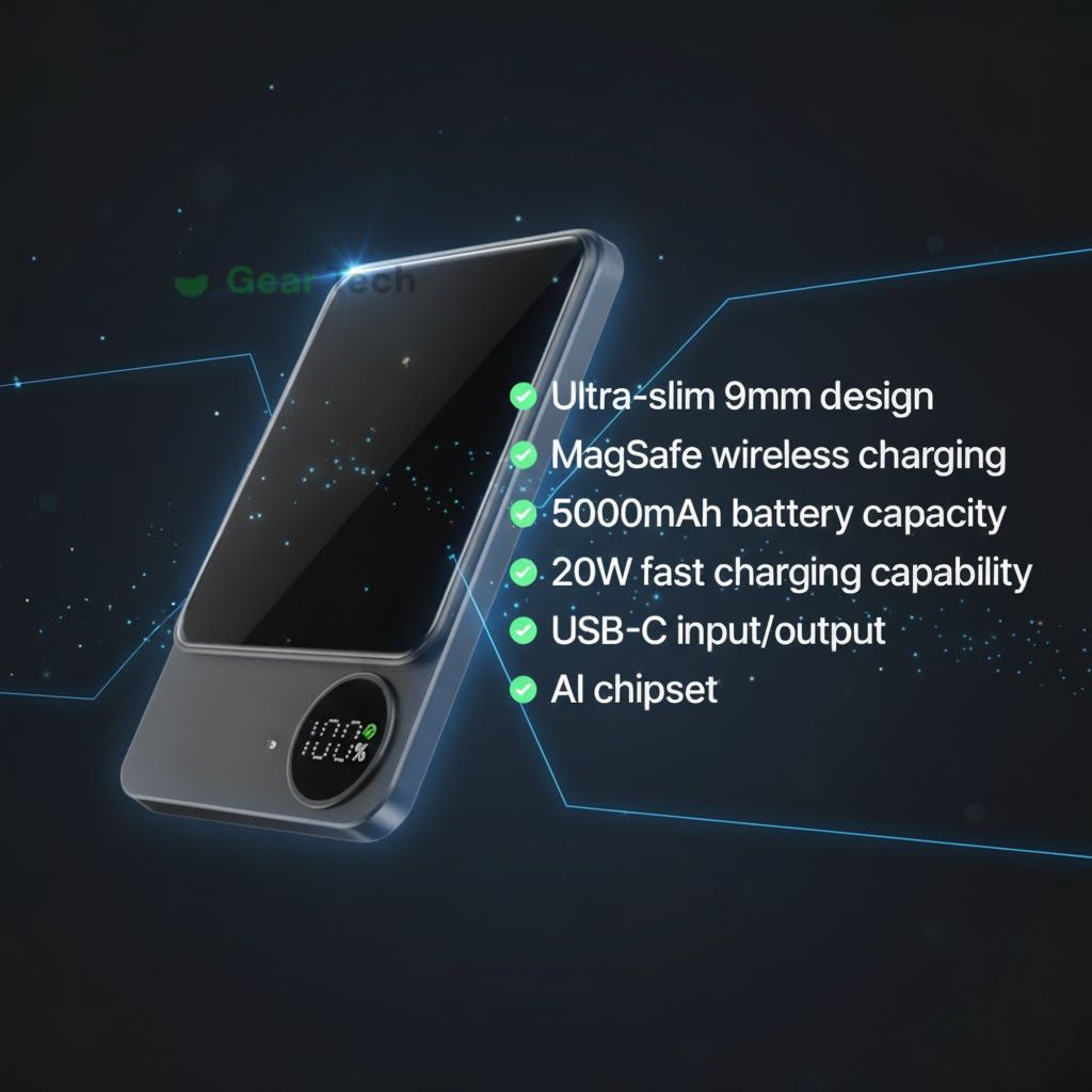 Lisslune | Sleek  Magnetic Fast Charging Power Bank – Wireless, High-Capacity Backup Battery for All Devices