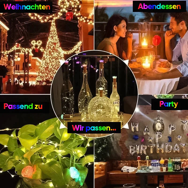 Lisslune | LED Wine Bottle Lights Cork Night Light DIY Decor Lift - Piece