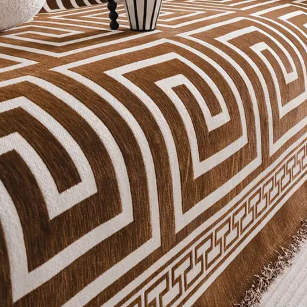 Lisslune | Meander Tassels Chenille Sofa Cover