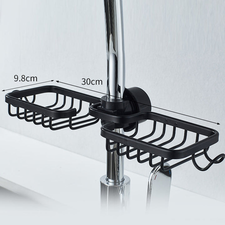 Lisslune | Shower holder for Shampoo & Soap – Stainless Aluminium – Silver or Black – No Drilling
