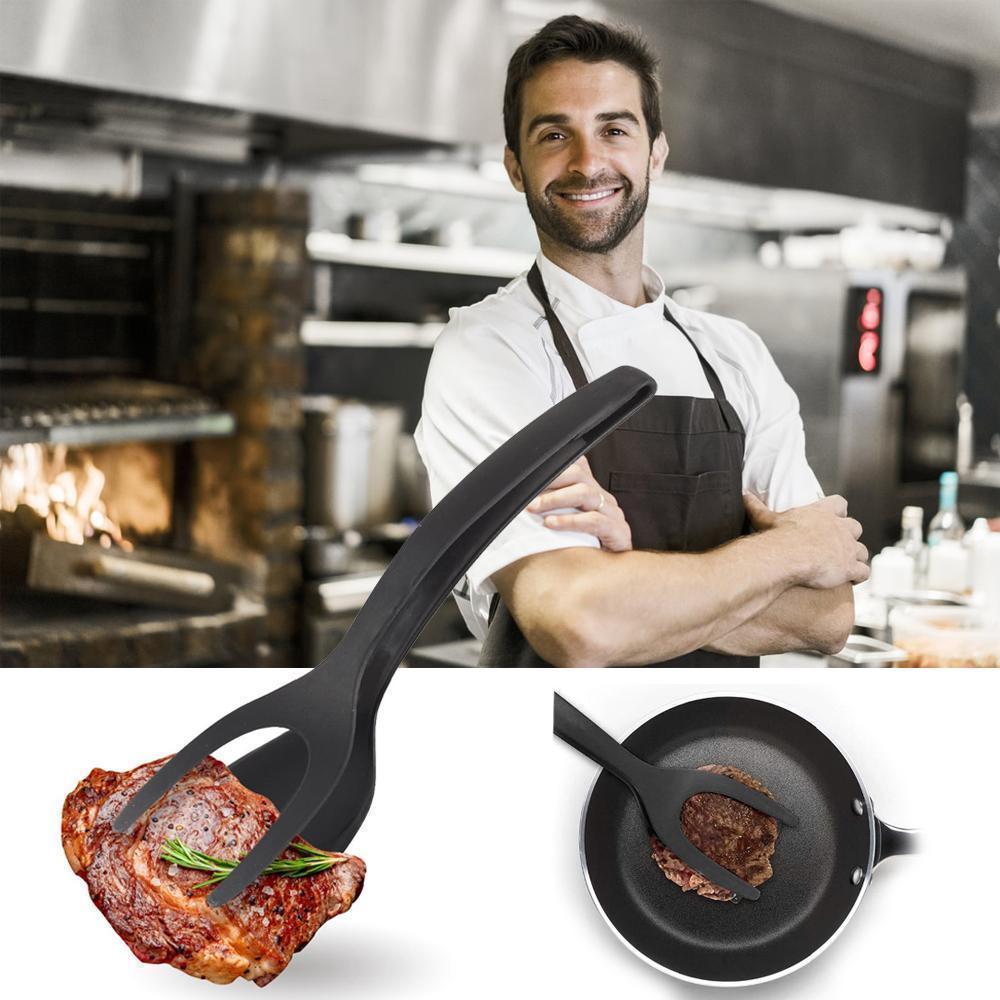 Lisslune | 2-in-1 Tongs Handle and Elasticity Spatula
