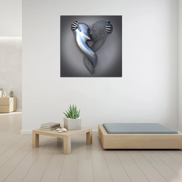 Lisslune | Love Canvas with Elegant Metal Figure in Modern Design