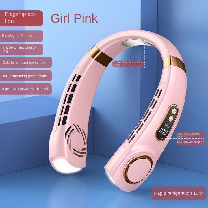 Lisslune | Digital Display Wearable Neck Fan