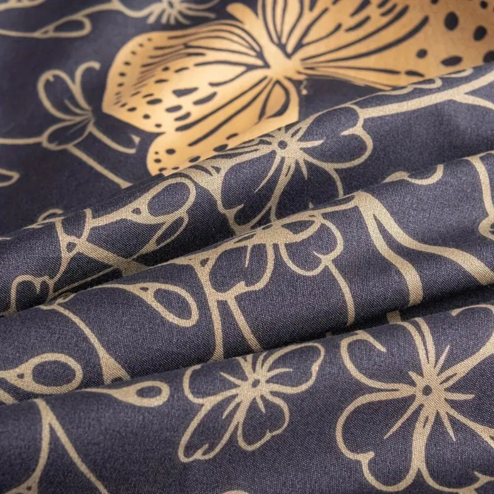 Lisslune | Valora Midnight Butterfly Duvet Cover | 3pcs Set