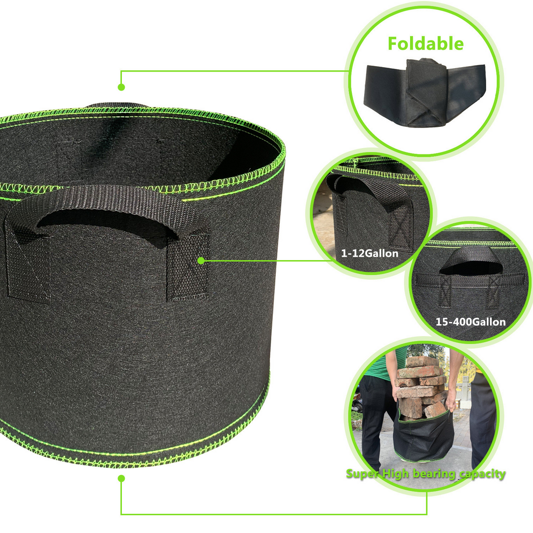 Lisslune | Planting bag made of nonwoven fabric – Robust garden container with handles for plants