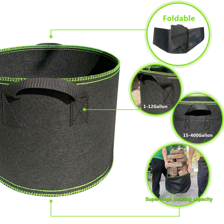 Lisslune | Planting bag made of nonwoven fabric – Robust garden container with handles for plants