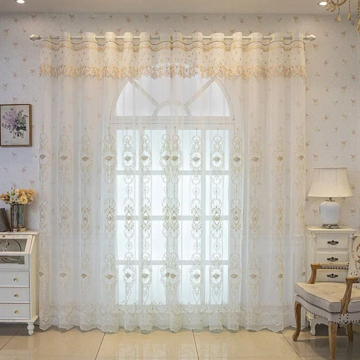 Lisslune | Elyvia Embroidered Classic Sheer Lace Curtain