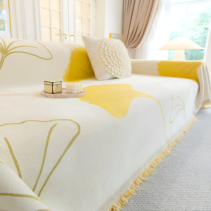 Lisslune | Pastoral Style Ginkgo Leaf Sofa Cover