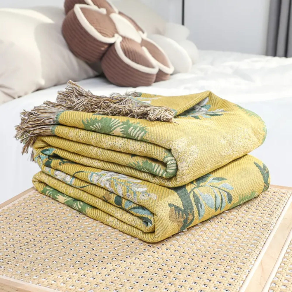 Lisslune | Lush Mulberry Trees Cotton Blanket