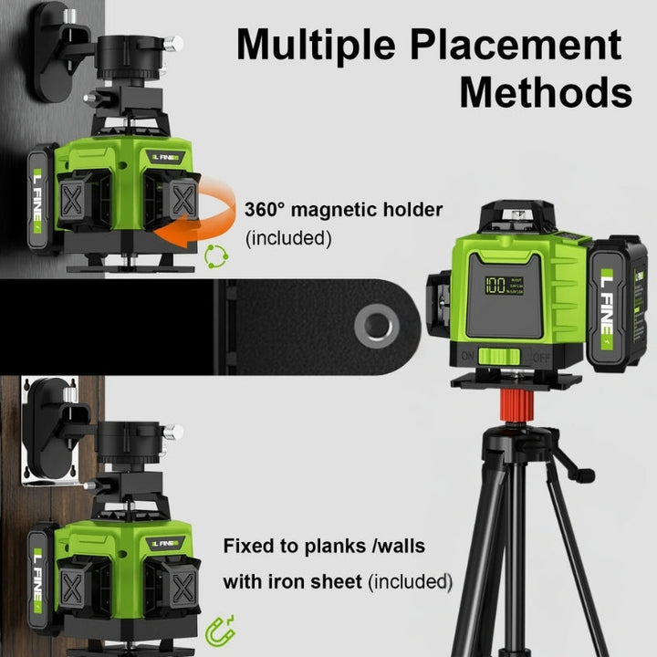 Lisslune | 16-Line Professional 4D Laser Level – Precise Measurements and Accurate Alignment