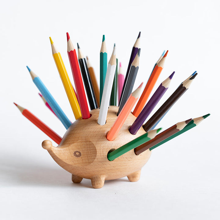 Lisslune | Wood Creative Small Hedgehog Pencil Holder, Good Gift for Your Family or friends