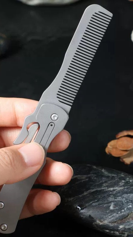 Lisslune | Pure Titanium Folding Comb - Anti-Static Travel Massage Comb