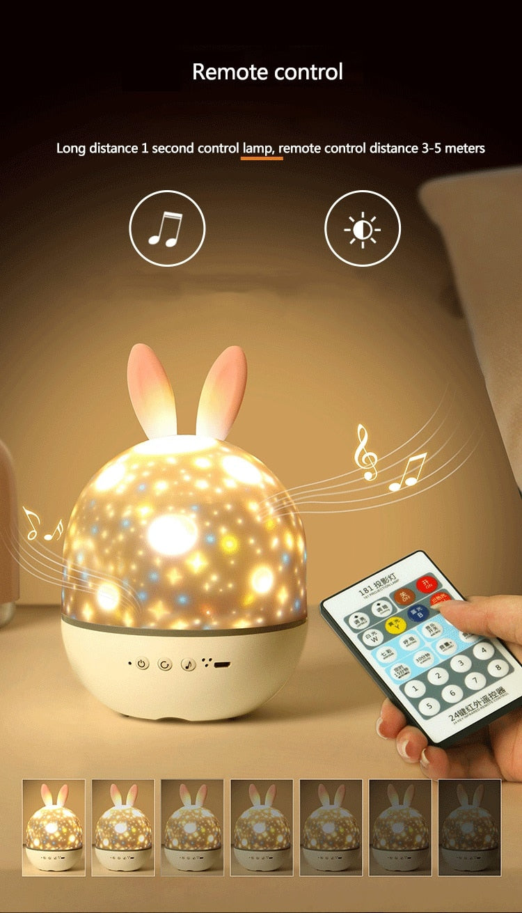 Lisslune | LED Universe Stars Bunny Projector Night Light