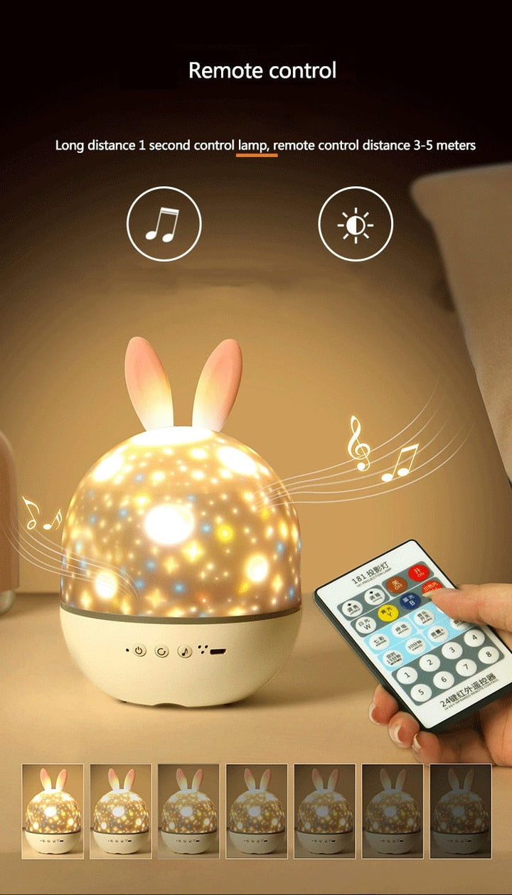 Lisslune | LED Universe Stars Bunny Projector Night Light