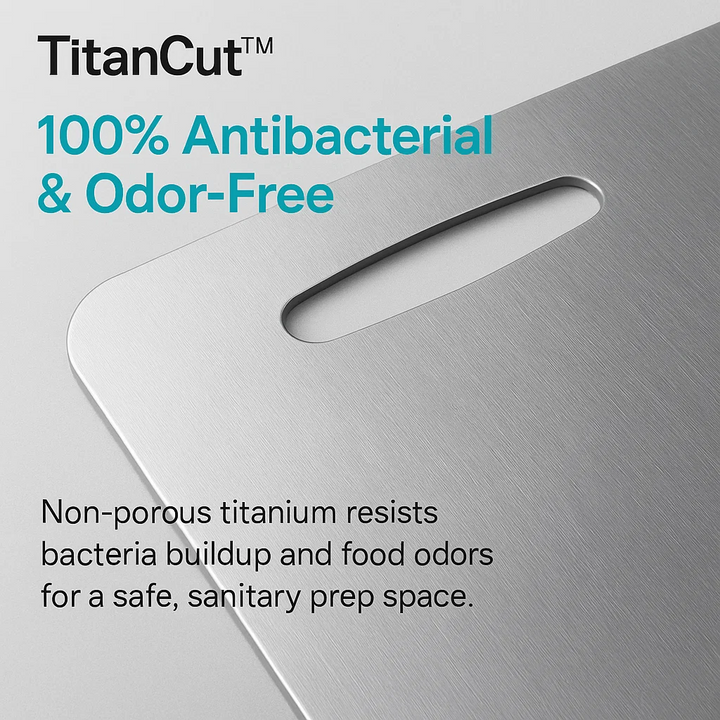 Lisslune | Medical Grade Titanium Cutting Board | Durable, Non-porous Surface for Safe Food Preparation & Kitchen Use