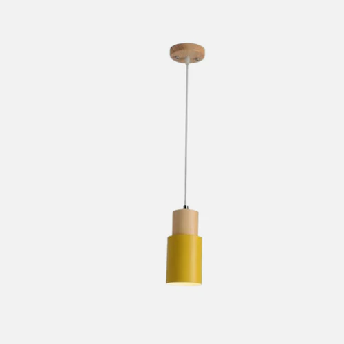 Lisslune | Ingrid Metallic Pendant with Wooden Accents