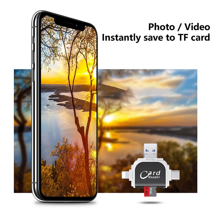 Lisslune | Multi-Port 4 in1 Universal SD TF Card Reader