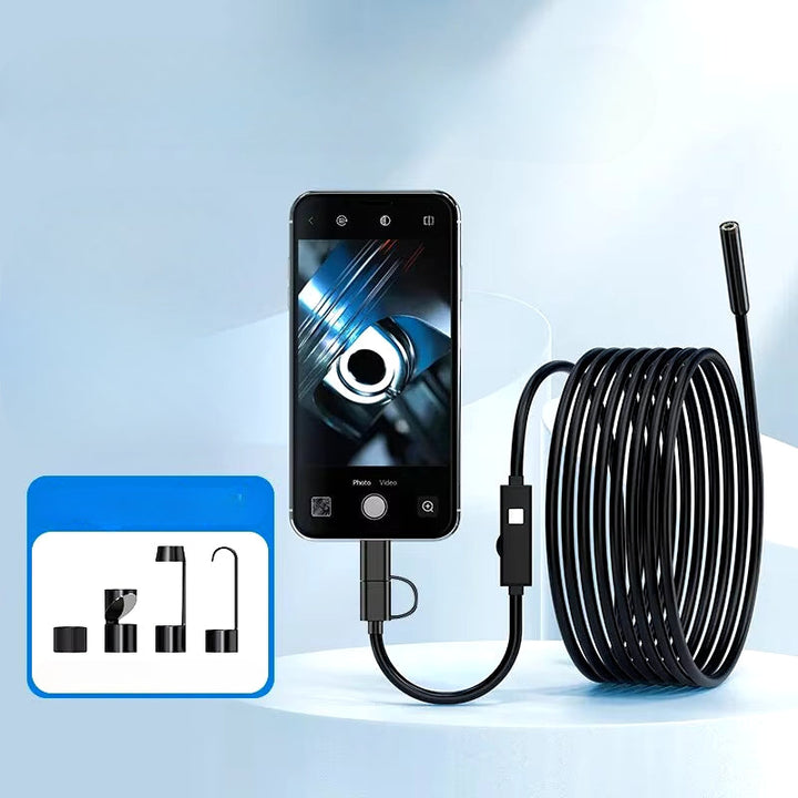 Lisslune | Industrial Endoscope Inspection Camera For Phone - Waterproof and Flexible HD Cam with Led Lights