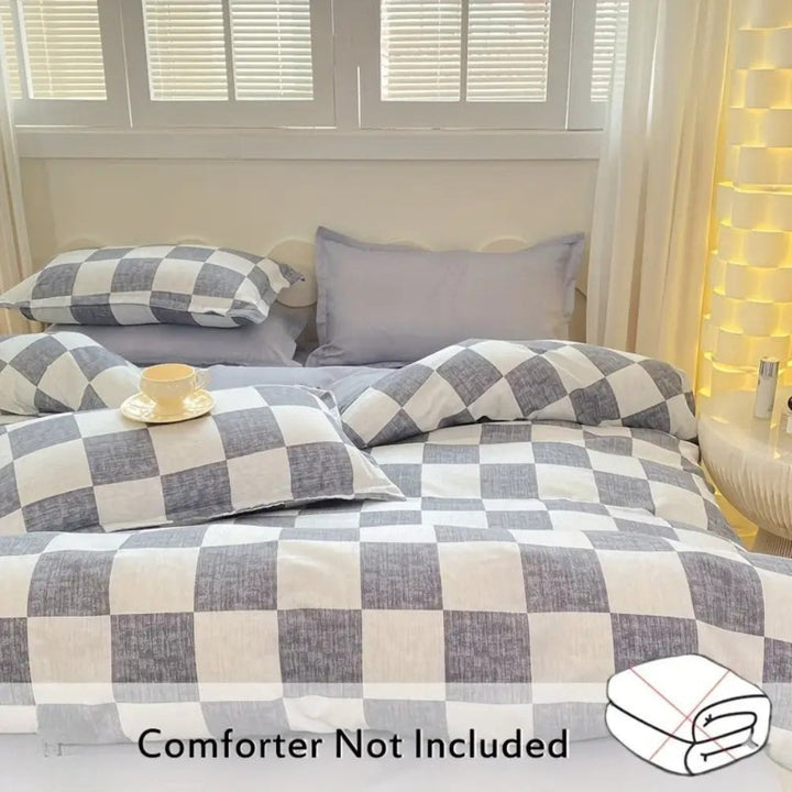 Lisslune | Chateau Checkered Bedding Set | 3pcs Set
