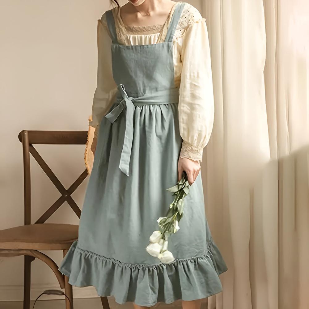 Lisslune | Rustic Ruffle Linen Apron