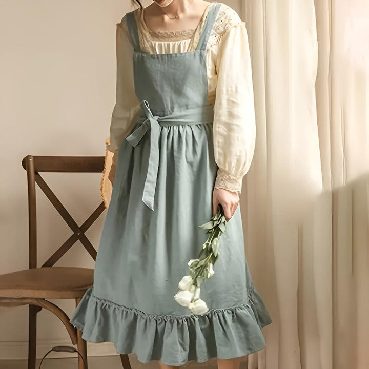 Lisslune | Rustic Ruffle Linen Apron