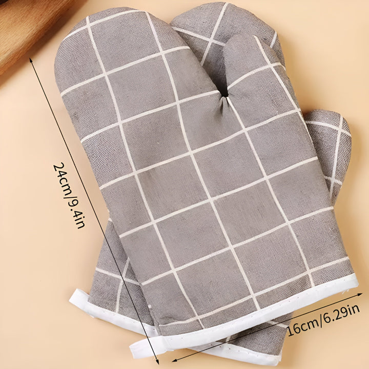 Lisslune | Heatproof Grid Pattern Kitchen Mitts