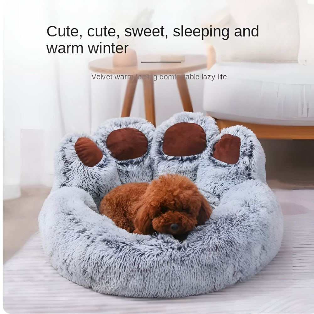 Lisslune | Furry Paw-Shaped Pet Bed