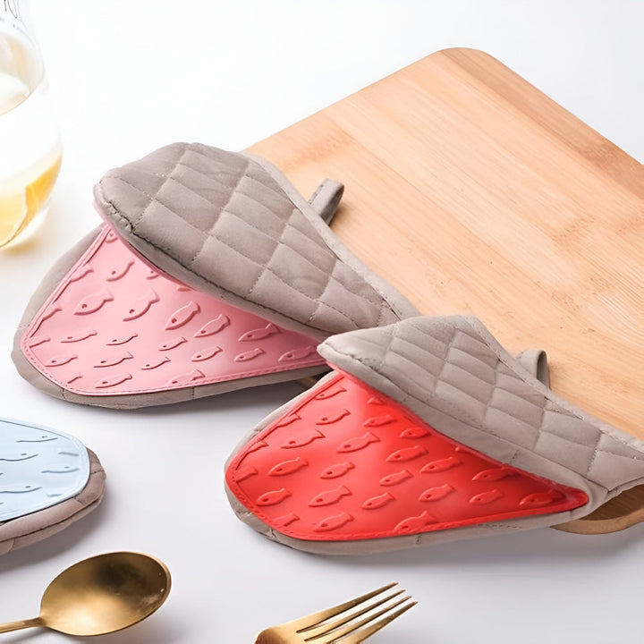 Lisslune | Silicone Quilted Heatproof Kitchen Mitts