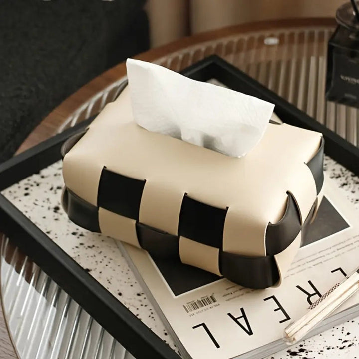 Lisslune | Braided Vegan Leather Tissue Holder