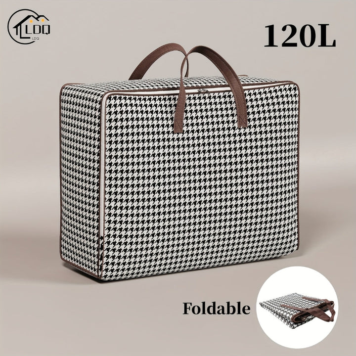 Lisslune | Durable Large Capacity Houndstooth Storage Suitcase