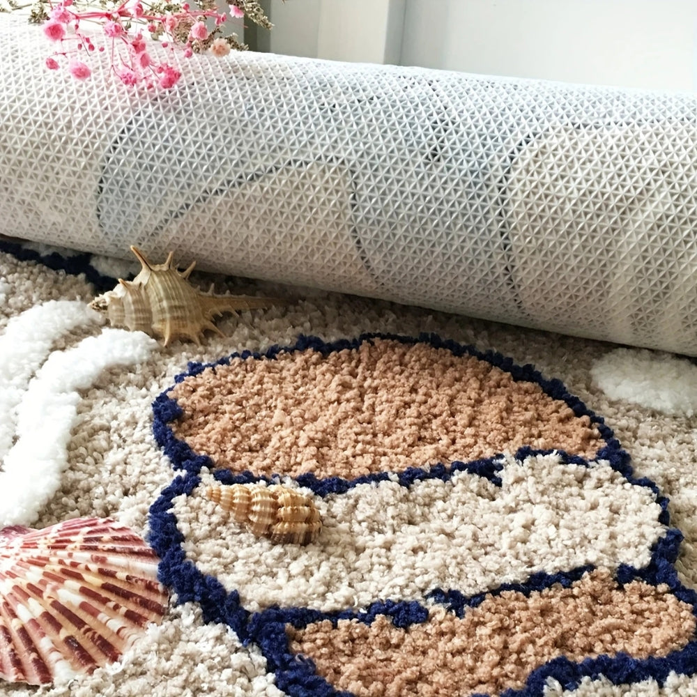 Lisslune | Fluffy Semicircle Non-Slip Bath Mat