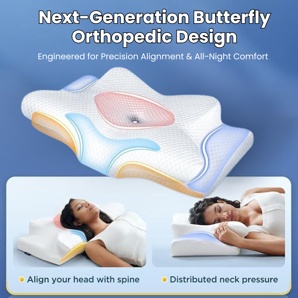 Lisslune | Cervical Pillow for Neck Pain Relief – Orthopedic Memory Foam Neck Support Pillow for Cervical, Shoulder & Back Alignment