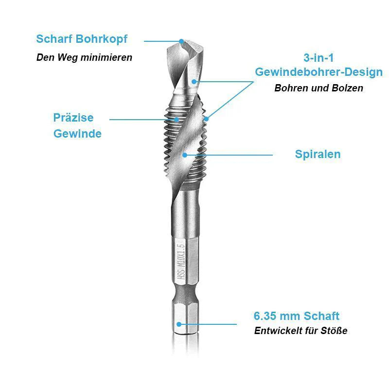 Lisslune | 6 piece combination tap bit set hexagon shank