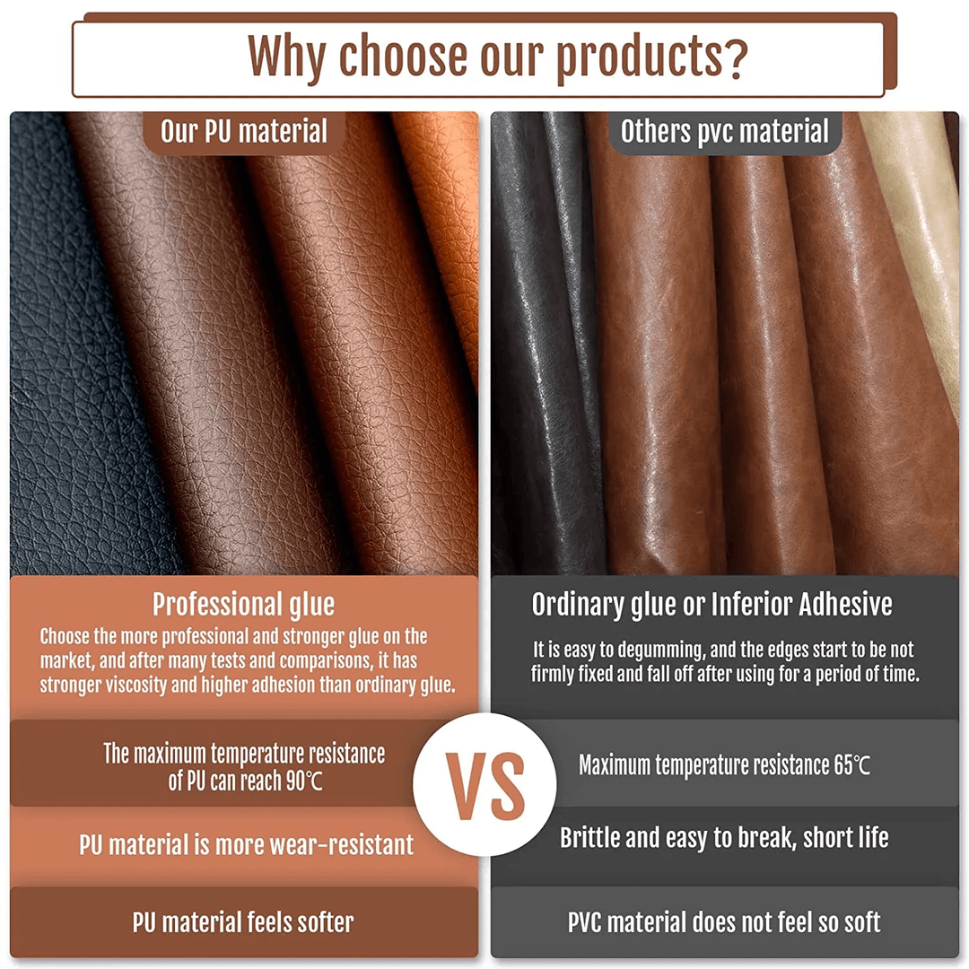 Lisslune | Jumbo XL Luxe Litchi Leather Repair Stickers - Stylish Solutions for Elegant Furniture Repairs