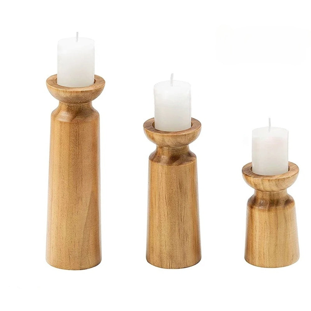 Lisslune | Heirloom Carved Wooden Candle Holders