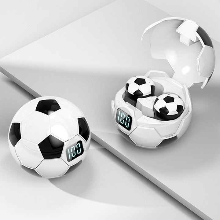 Lisslune | TWS Bluetooth5.1 Wireless Earbuds, with Unique Football Design, LED Battery Display & Lanyard