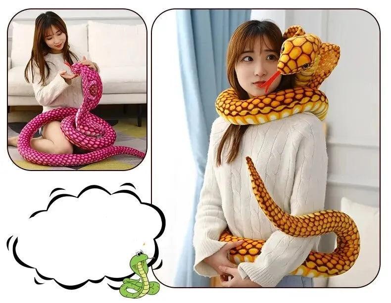 Lisslune | Realistic Cobra Snake Plush Toy - Versatile Educational Cuddly Toy for Home Decor and Play