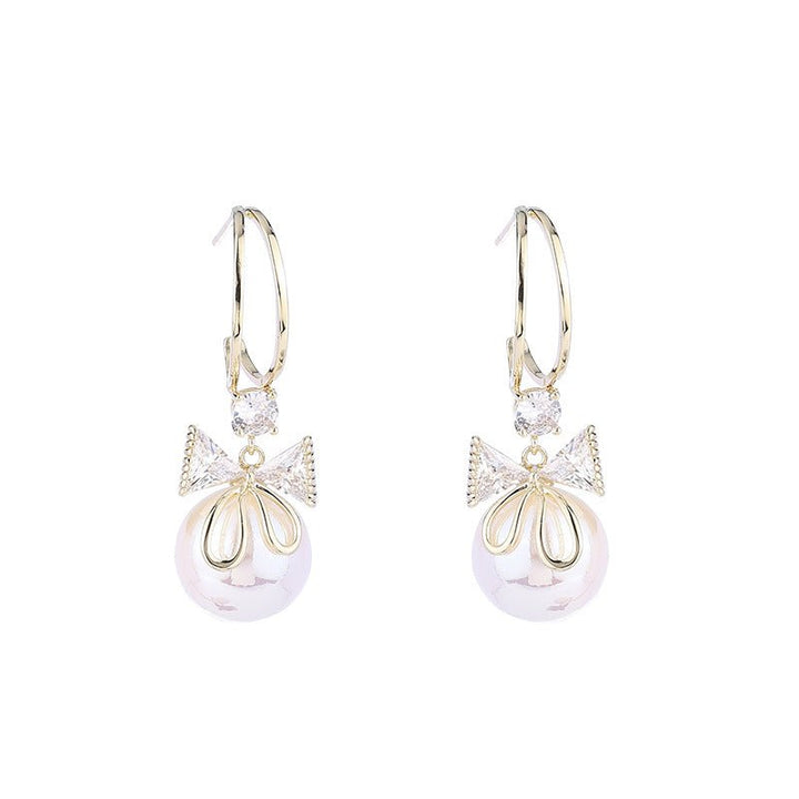Lisslune | Bow Pearl Earrings