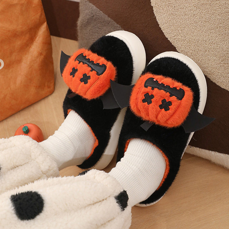 Lisslune | Spicy Feathered Pumpkin Slippers for Cozy Nights