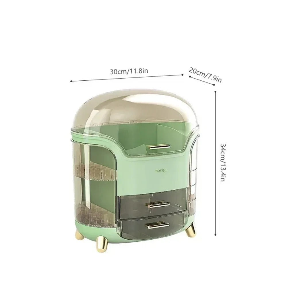Lisslune | Luxury Transparent Makeup Organizer with Sliding Doors and Drawers