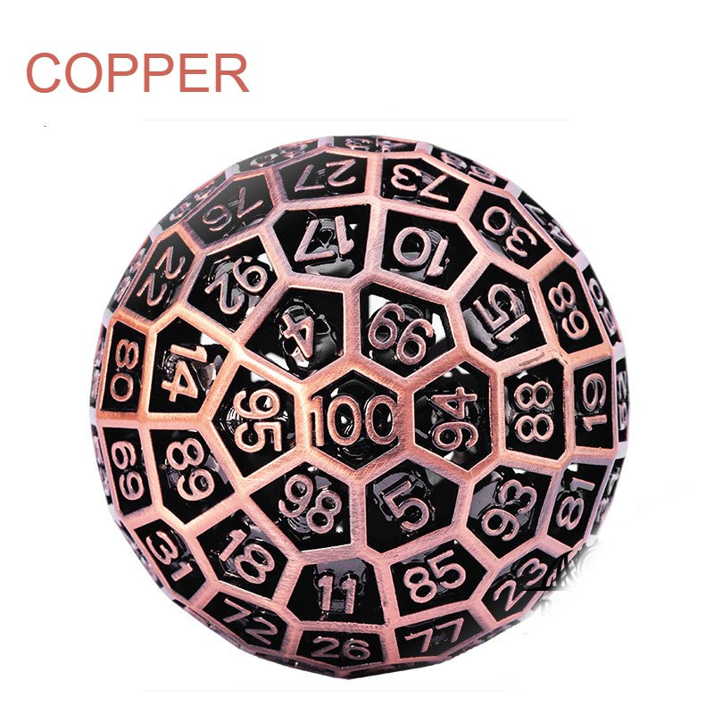 Lisslune | 100 Sided Polyhedron Metal Dice with Numbering, Designed for Big Party & More Possibilities