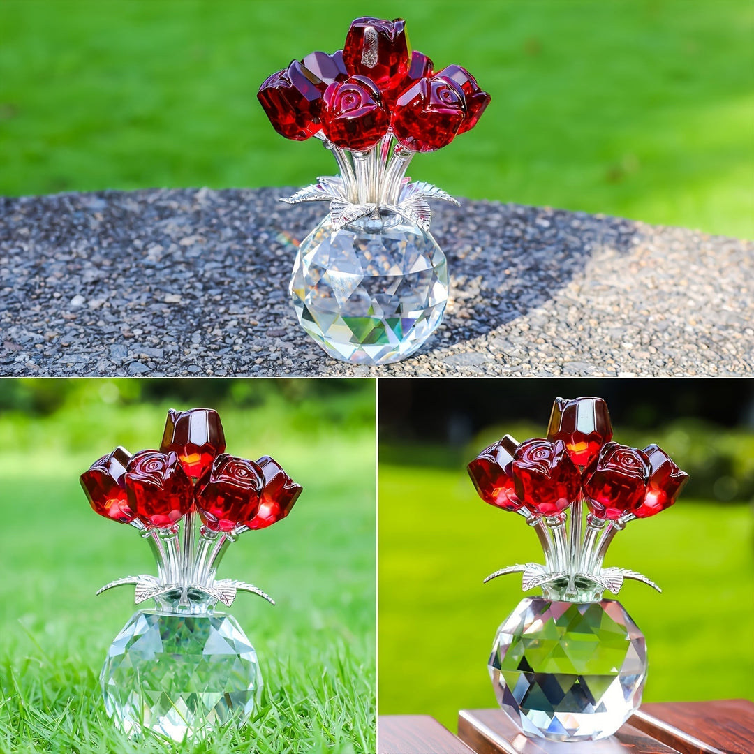 Lisslune | Eternal Crystal Artificial Rose Bouquet – Everlasting Romantic Gift for Valentine’s Day, Anniversaries, Christmas, Mother's or Father's Day