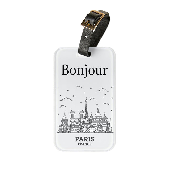 Lisslune | Elegant personalized acrylic luggage tags with stylish leather strap for discerning travelers