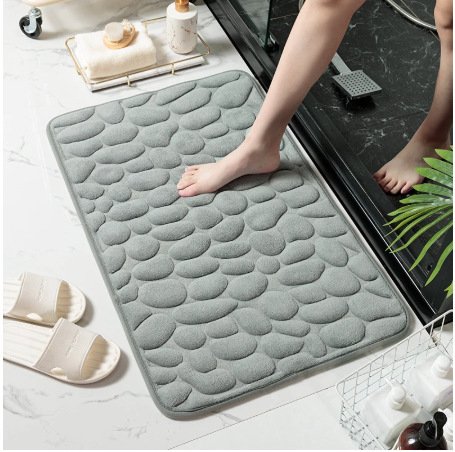 Lisslune | Cobblestone Embossed Bathroom Bath Mat