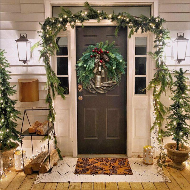 Lisslune | Winter Wishes Wreath – Handmade Bohemian Door Wreath with Bells and Pinecones