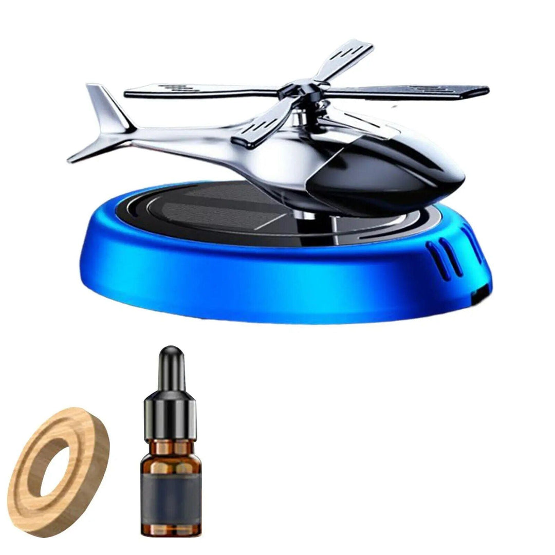 Lisslune | Solar Powered Helicopter Car Air Freshener: Rotating Aroma Diffuser in 3 Elegant Colors
