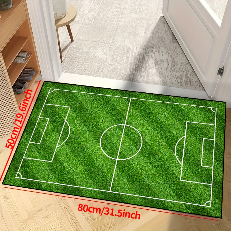 Lisslune | Football Field Pattern Carpet - non-slip washable lounge mats for living room, bedroom, garden or gaming room