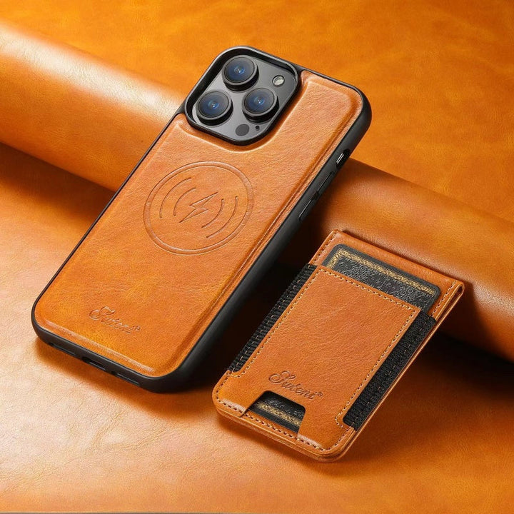 Lisslune | LuxCase Leather Phone Case with Card Slot and Stand – Suitable for iPhone